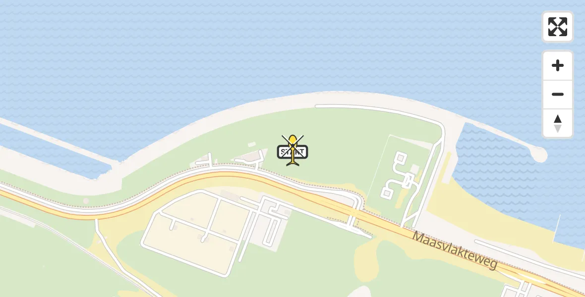 Routekaart van de vlucht: Kustwachthelikopter naar Maasvlakte, Prinses Máximaweg