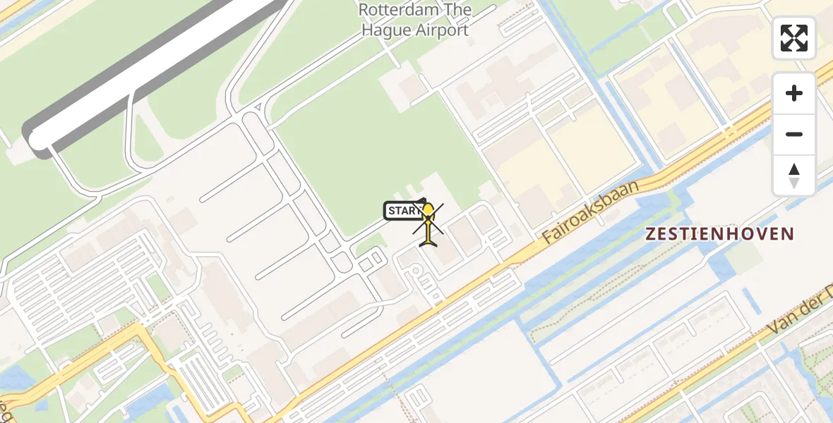 Routekaart van de vlucht: Kustwachthelikopter naar Rotterdam The Hague Airport, Fornebubaan