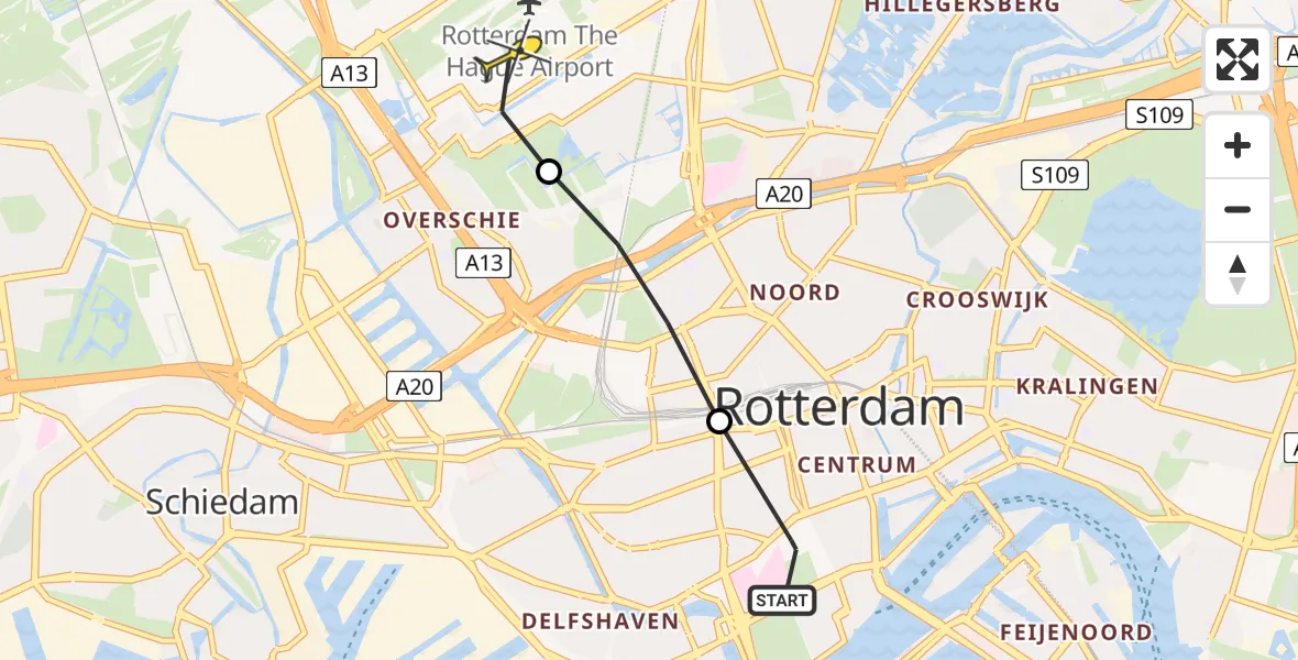 Routekaart van de vlucht: Lifeliner 2 naar Rotterdam The Hague Airport, Weenapad