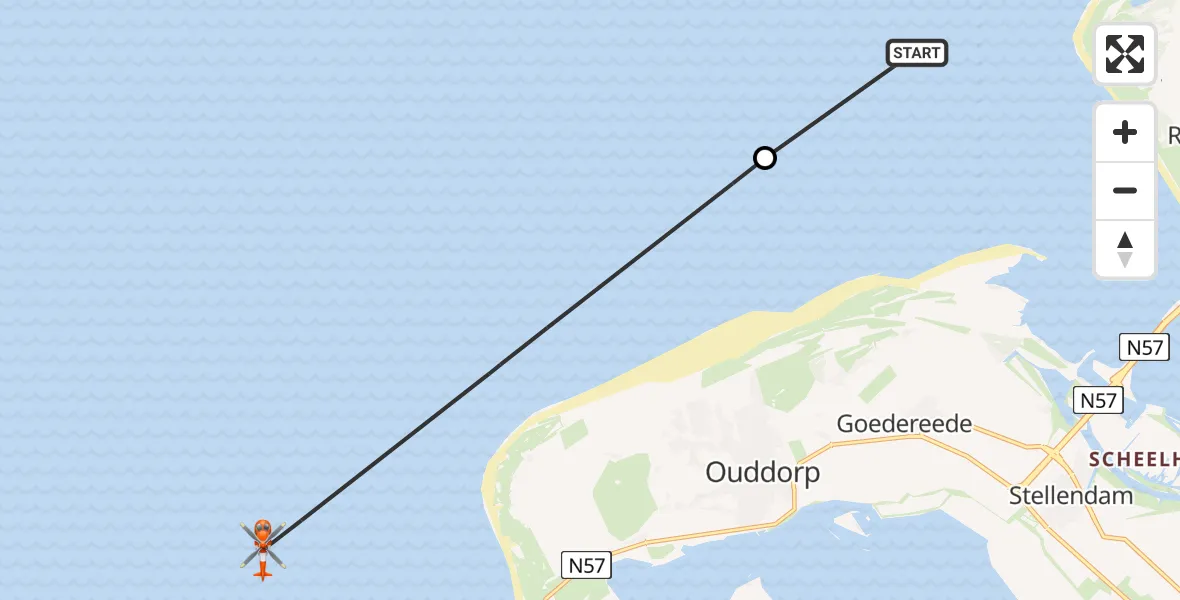Vluchtroute Kustwachthelikopter Rockanje - , 11 december 2024, 11:45