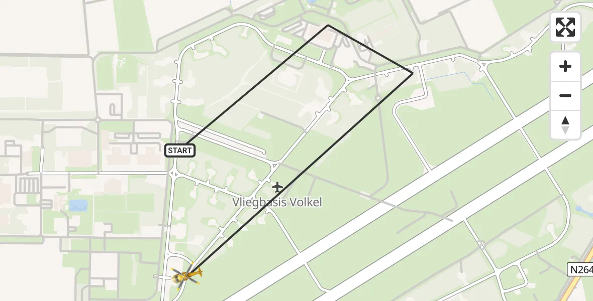 Vluchtroute Traumahelikopter Vliegbasis Volkel - Vliegbasis Volkel, 12 december 2024, 08:48