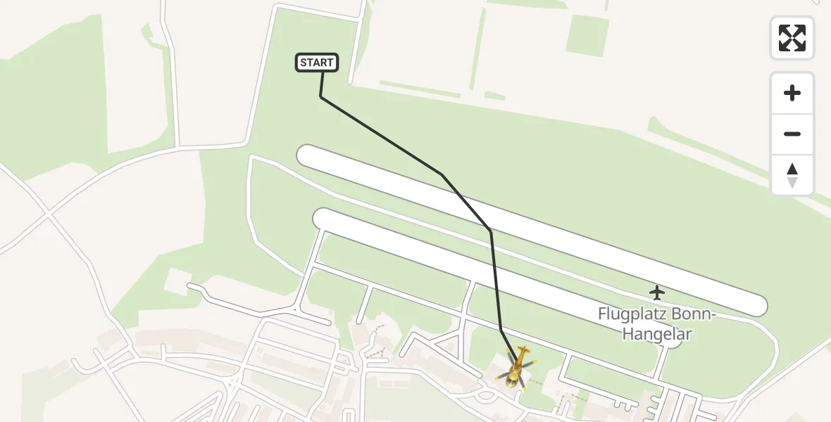 Vluchtroute Traumahelikopter Sankt Augustin - Sankt Augustin, 12 december 2024, 11:30