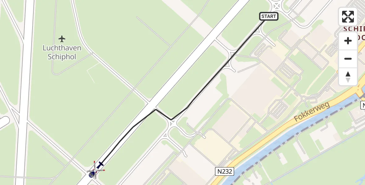 Vluchtroute Politiehelikopter Schiphol - Schiphol, 12 december 2024, 14:34