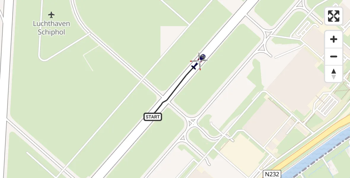 Vluchtroute Politiehelikopter Schiphol - Schiphol, 12 december 2024, 14:50