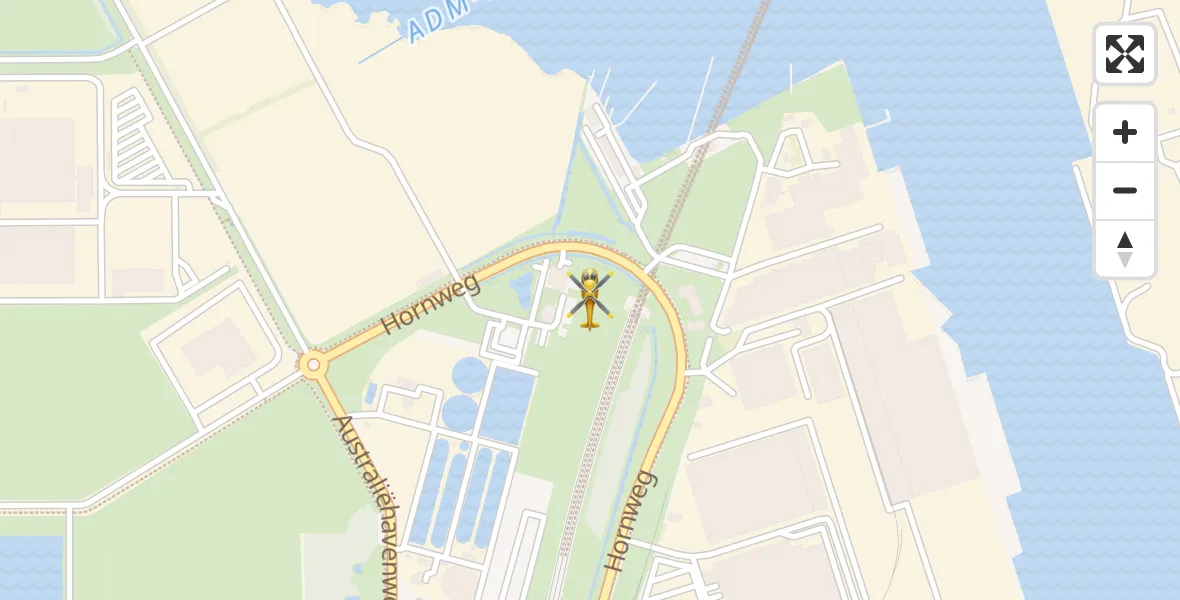 Routekaart van de vlucht: Lifeliner 1 naar Amsterdam Heliport
