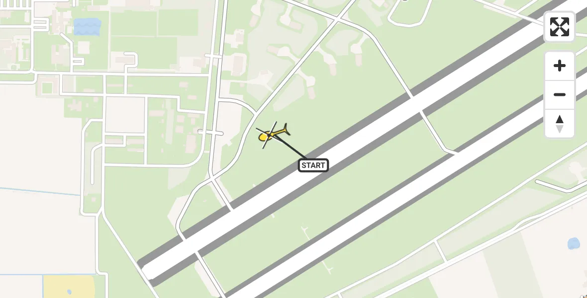 Routekaart van de vlucht: Politieheli naar Vliegbasis Volkel, Zeelandsedijk