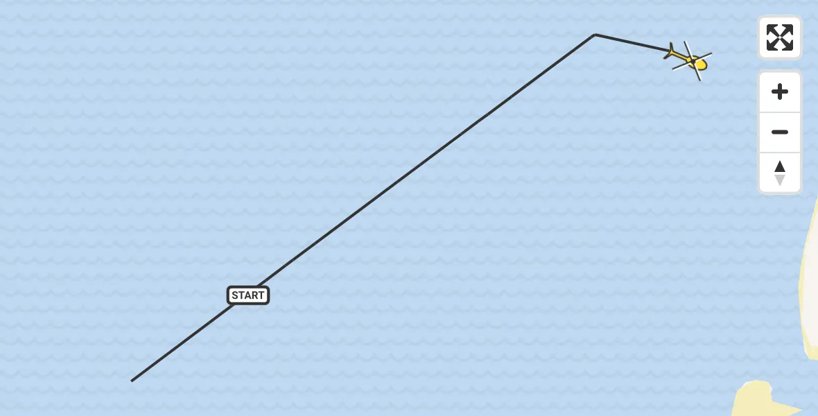 Routekaart van de vlucht: Kustwachthelikopter naar 