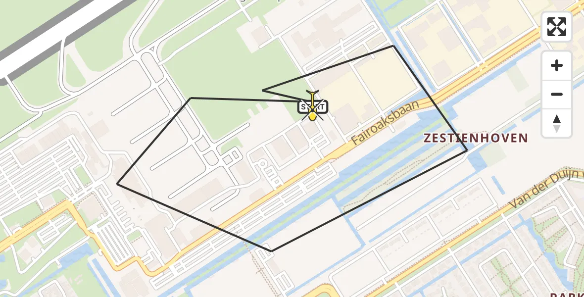 Routekaart van de vlucht: Lifeliner 2 naar Rotterdam The Hague Airport, Van der Duijn van Maasdamweg