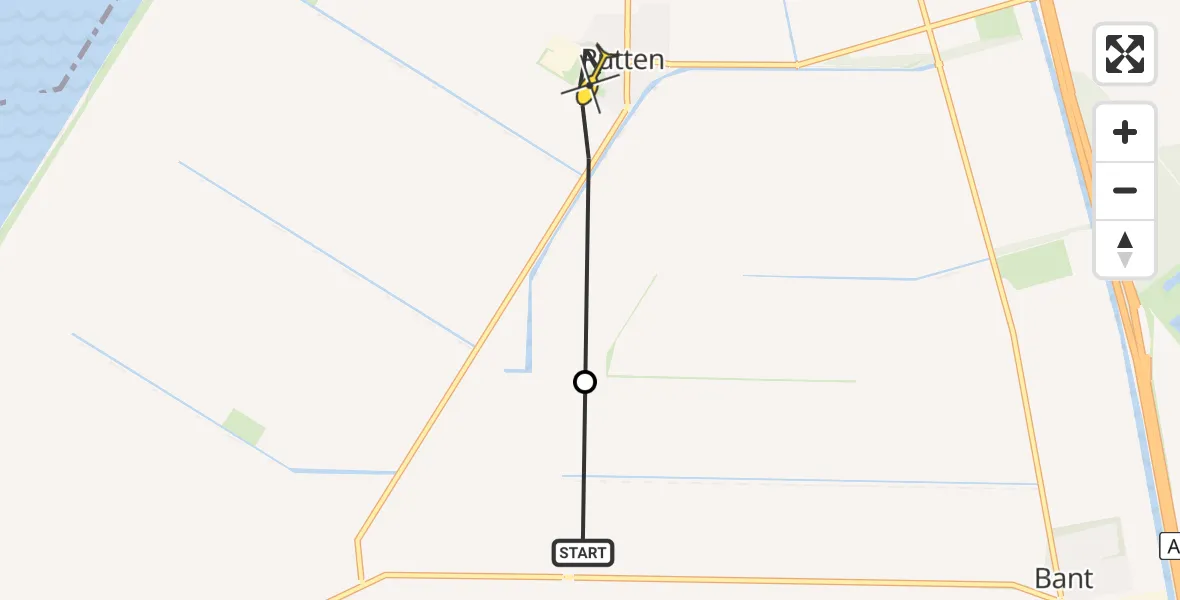 Routekaart van de vlucht: Lifeliner 1 naar Rutten, Polenweg