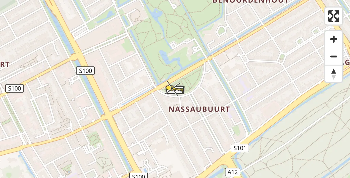 Routekaart van de vlucht: Lifeliner 2 naar Den Haag, Jozef Israëlsplein