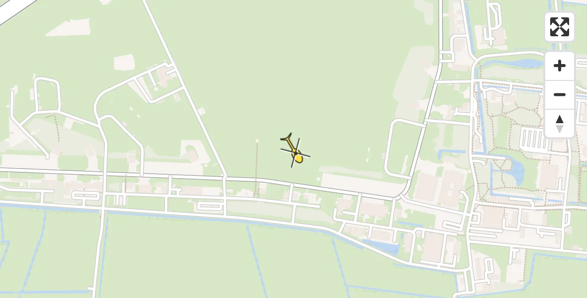 Vluchtroute Ambulancehelikopter van Vliegbasis Leeuwarden naar Vliegbasis Leeuwarden