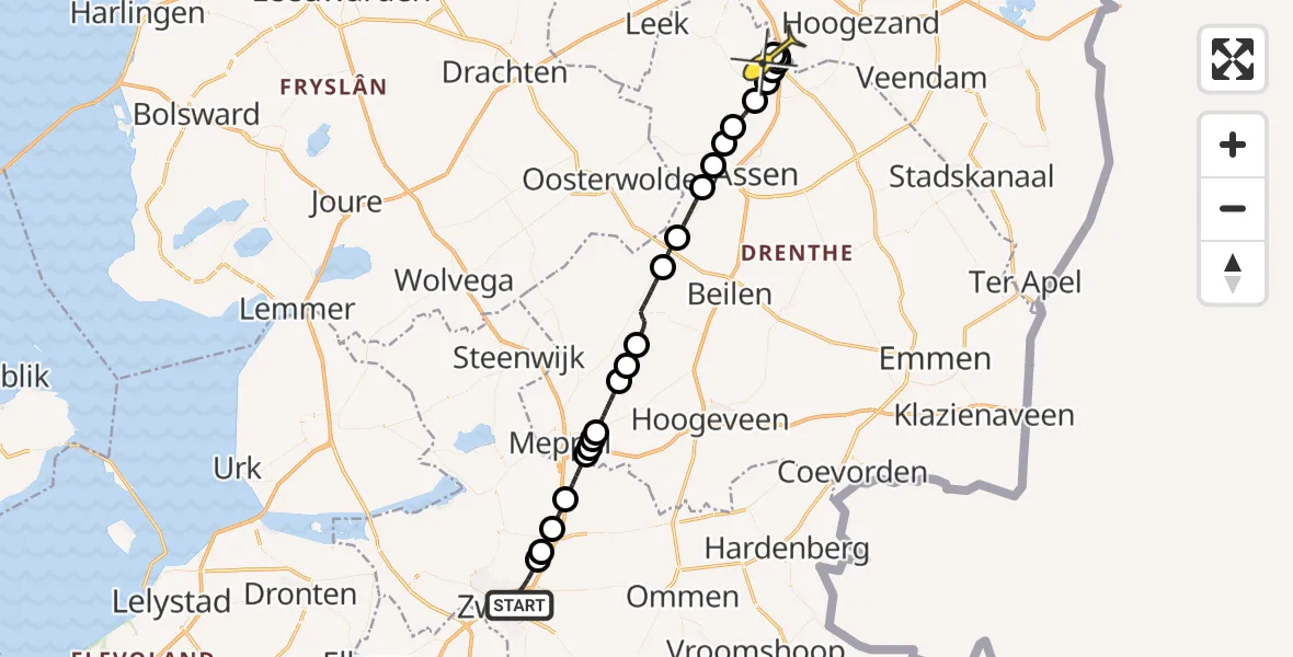 Routekaart van de vlucht: Lifeliner 4 naar Groningen Airport Eelde, Ceintuurbaan