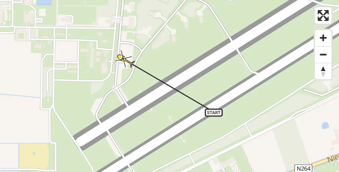 Routekaart van de vlucht: Lifeliner 3 naar Vliegbasis Volkel, Zeelandsedijk