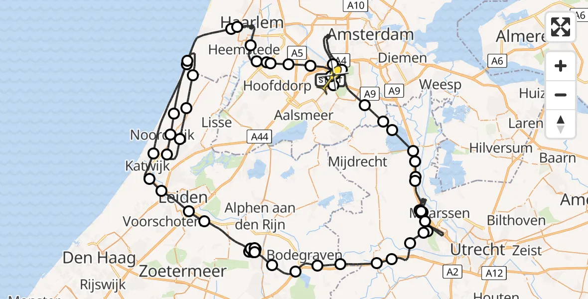 Routekaart van de vlucht: Politieheli naar Schiphol, Thermiekstraat