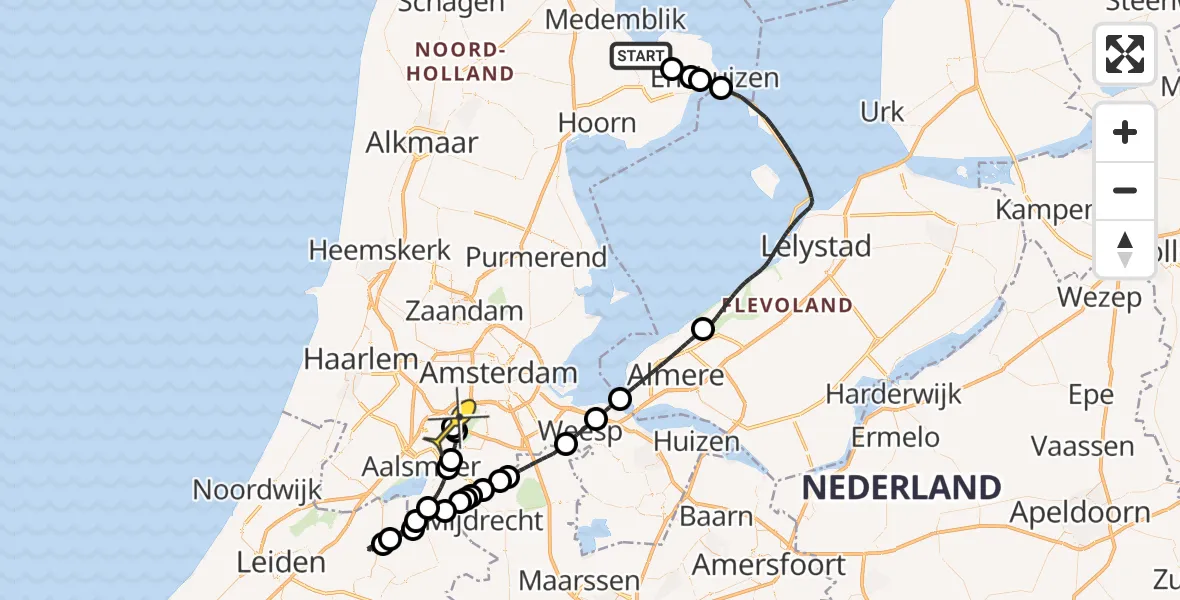 Routekaart van de vlucht: Politieheli naar Schiphol, Schenkeldijk