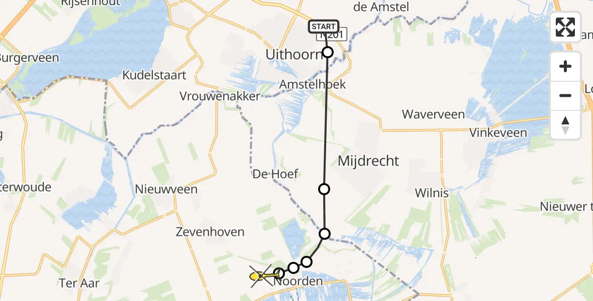 Routekaart van de vlucht: Politieheli naar Noorden, Ondernemingsweg