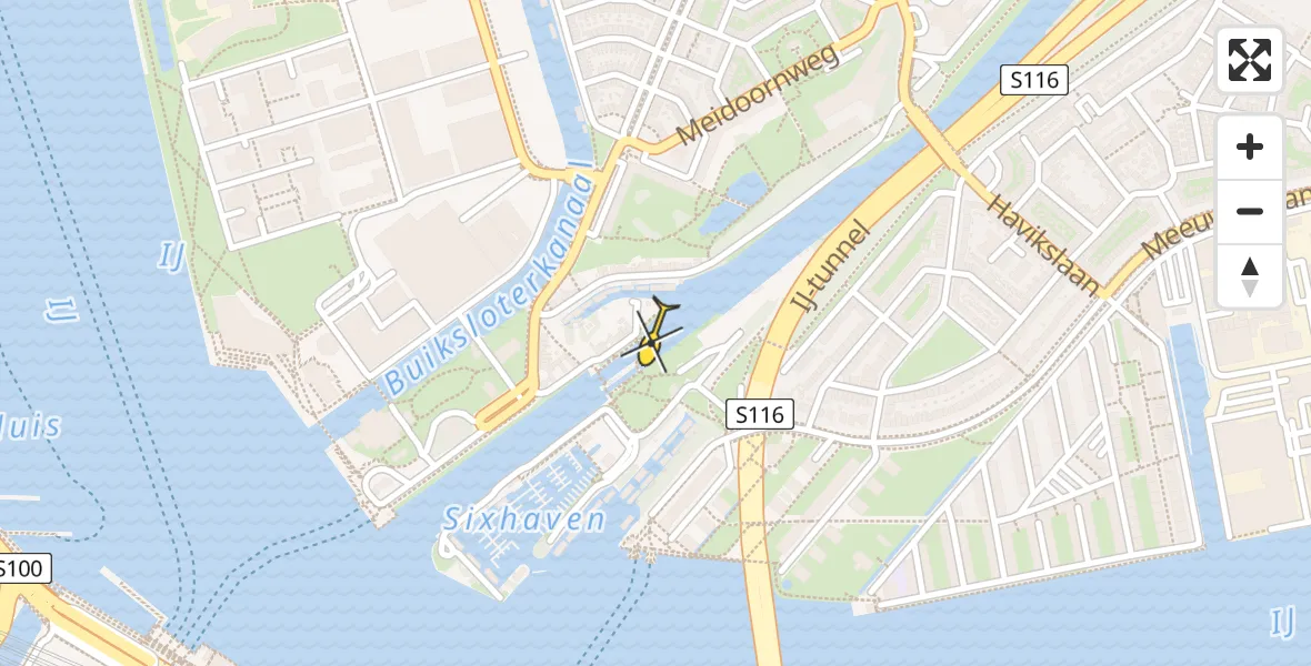 Vluchtroute Politiehelikopter van Amsterdam naar Amsterdam