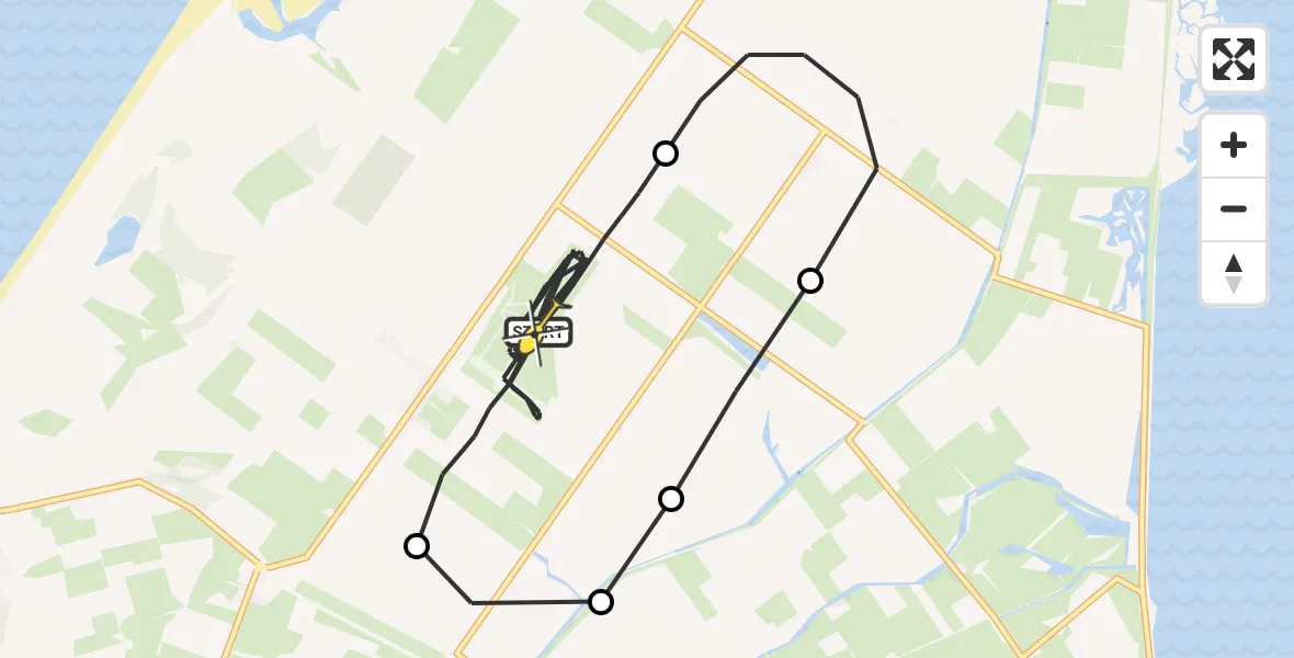 Routekaart van de vlucht: Politiehelikopter naar Texel International Airport, Postweg