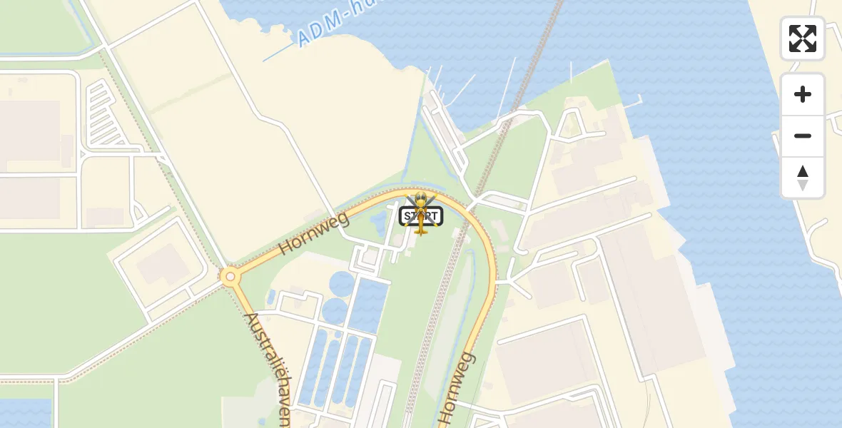 Vluchtroute Traumahelikopter van Amsterdam Heliport naar Amsterdam Heliport