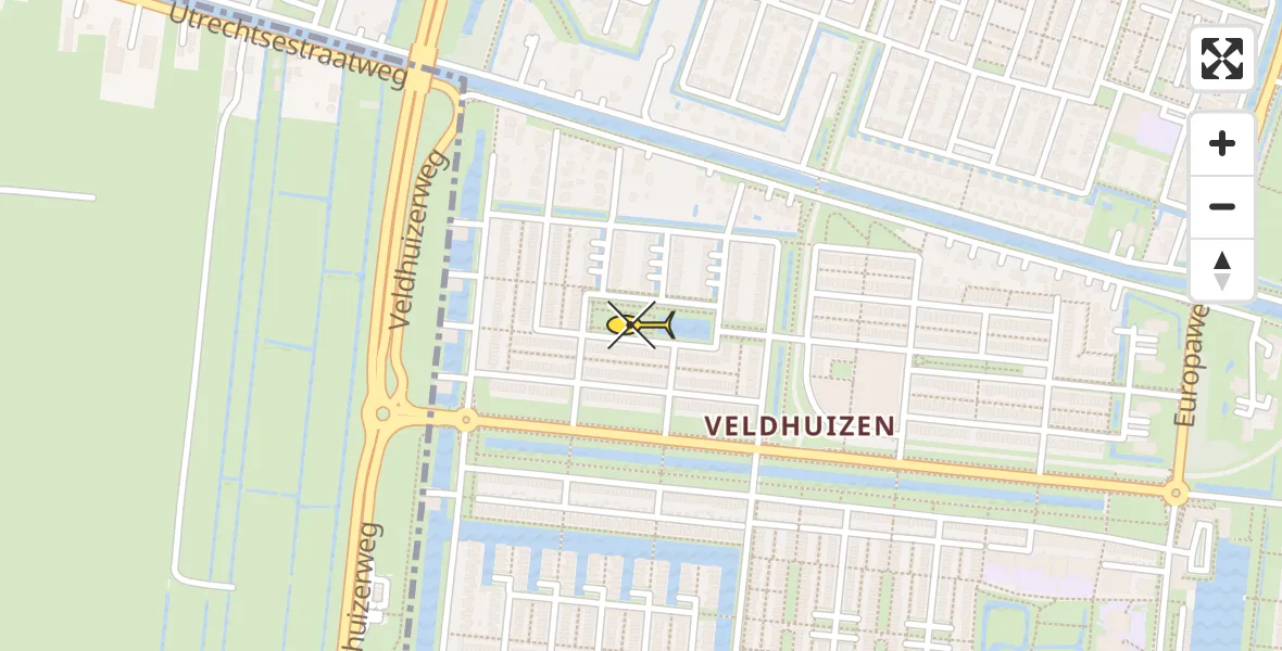 Routekaart van de vlucht: Traumahelikopter naar De Meern