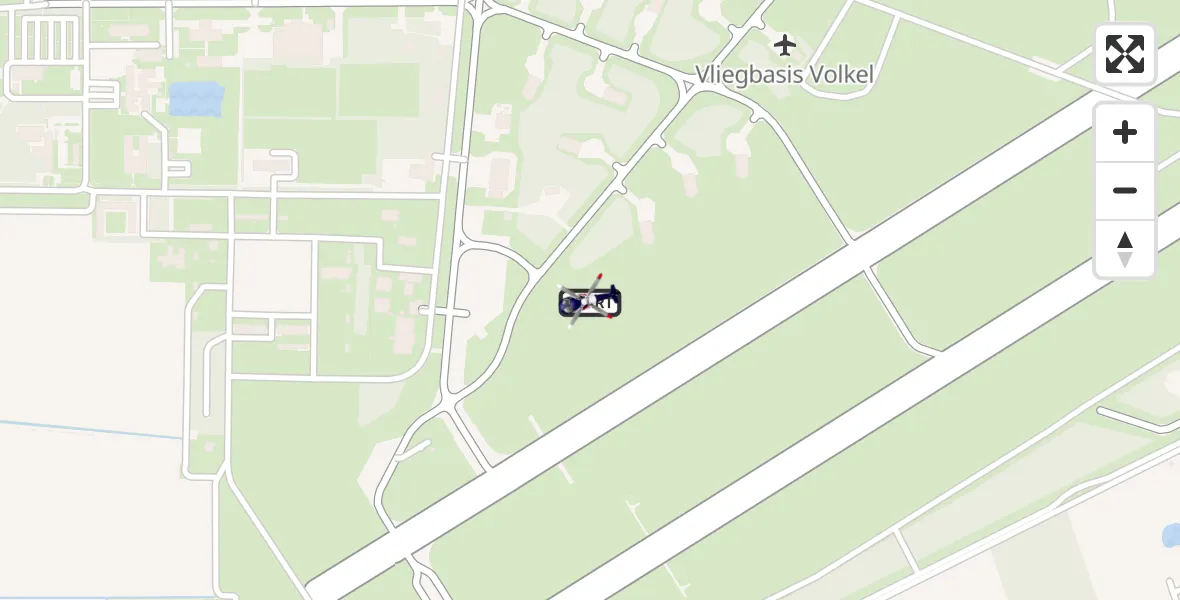 Vluchtroute Politiehelikopter van Vliegbasis Volkel naar Vliegbasis Volkel