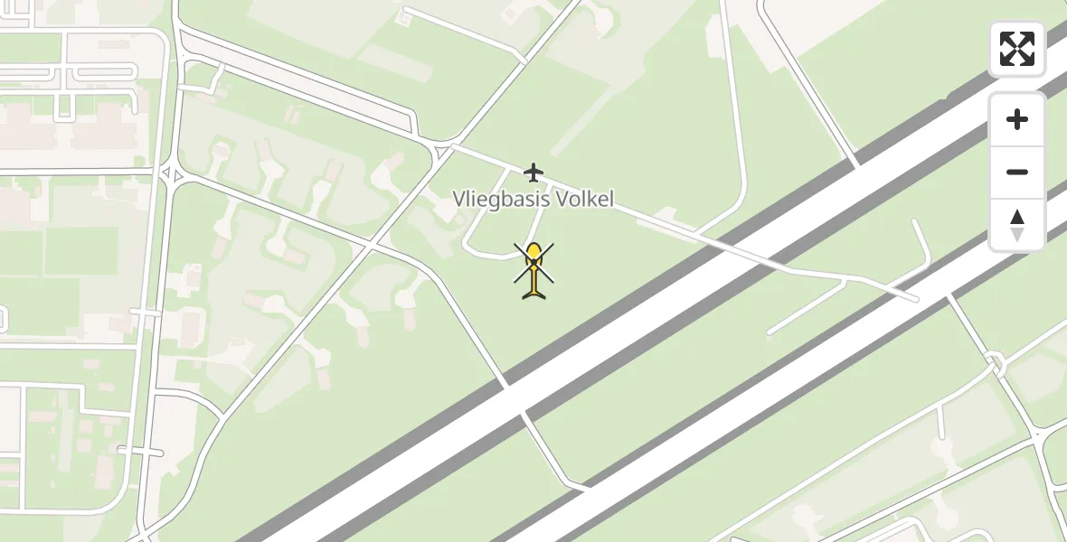 Routekaart van de vlucht: Lifeliner 3 naar Vliegbasis Volkel