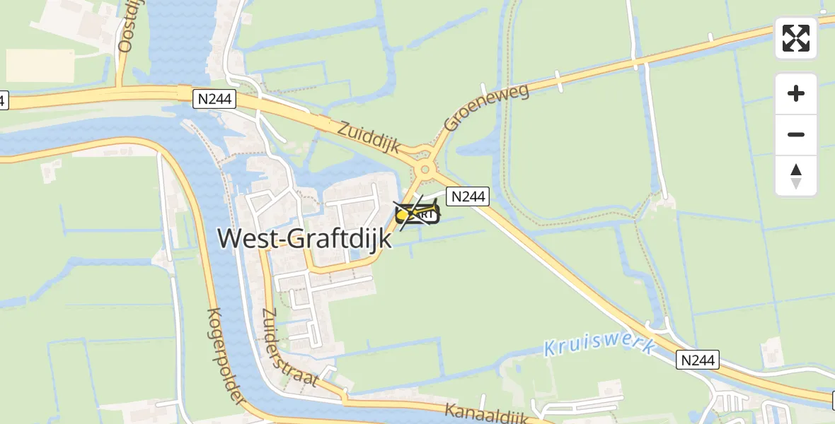 Routekaart van de vlucht: Lifeliner 1 naar West-Graftdijk, Burgemeester Dalenbergstraat