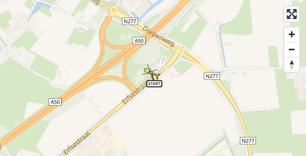 Routekaart van de vlucht: Lifeliner 3 naar Ravenstein, Erfsestraat