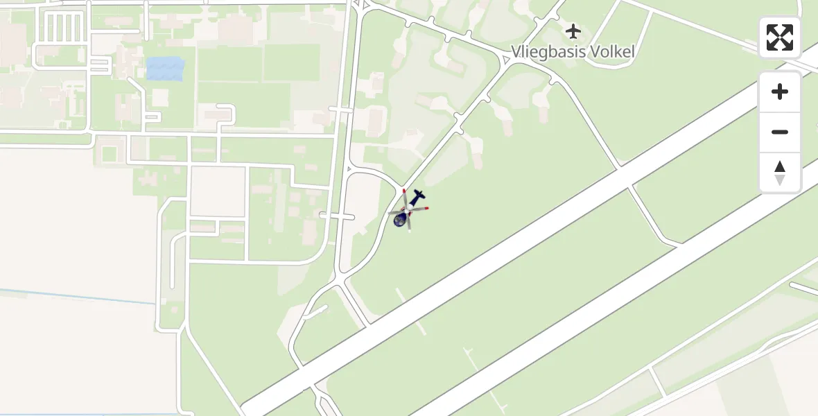 Vluchtroute Politiehelikopter van Vliegbasis Volkel naar Vliegbasis Volkel