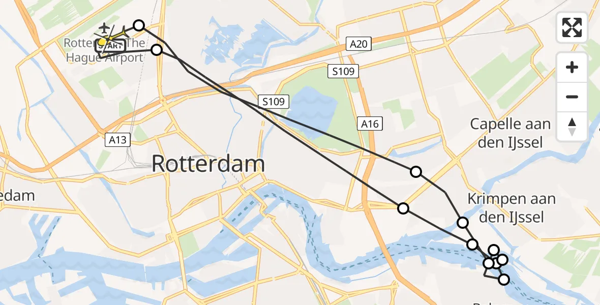 Routekaart van de vlucht: Lifeliner 2 naar Rotterdam The Hague Airport, Ada Lovelacestraat