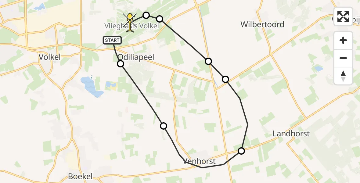 Routekaart van de vlucht: Lifeliner 3 naar Vliegbasis Volkel, Jeanny van Kuppeveltpad