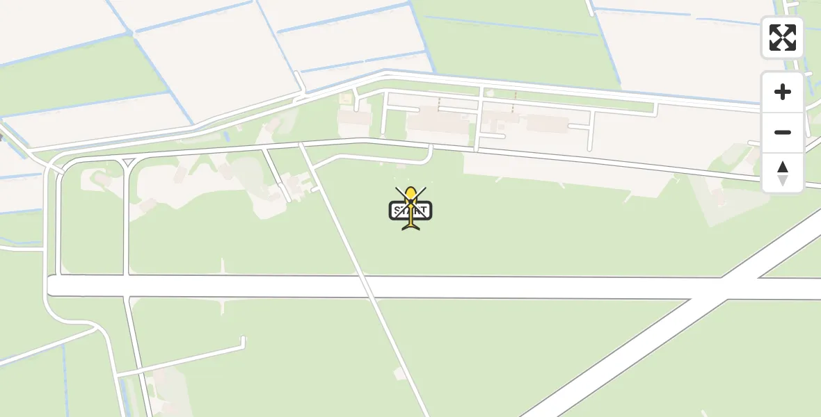 Routekaart van de vlucht: Ambulanceheli naar Vliegbasis Leeuwarden, Keegsdijkje