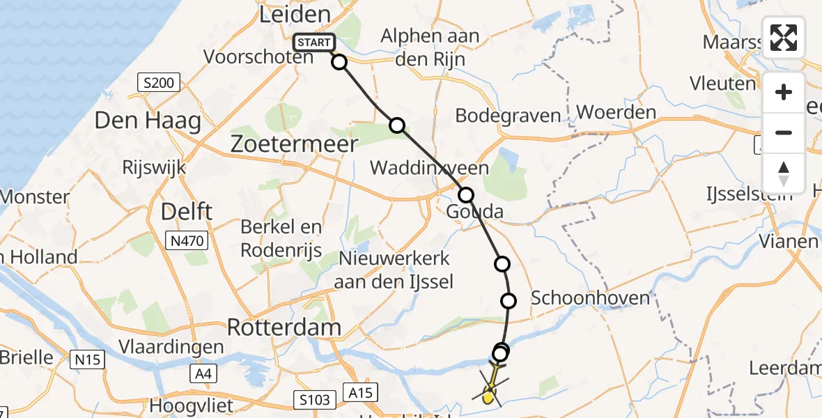 Routekaart van de vlucht: Politiehelikopter naar Nieuw-Lekkerland, Produktieweg