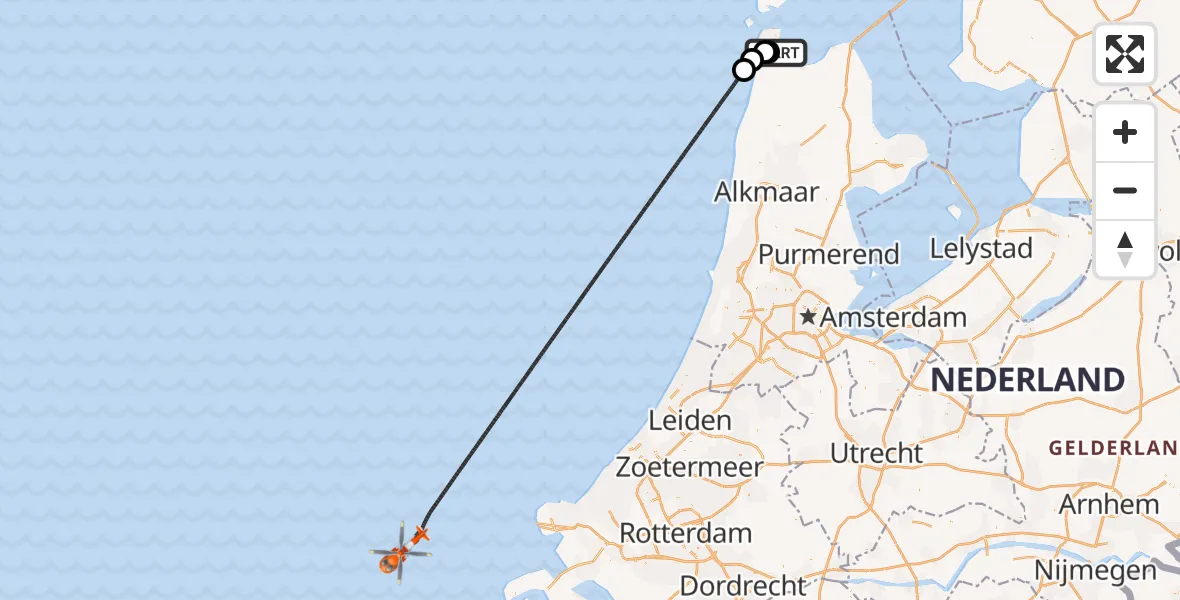 Vluchtroute Kustwachthelikopter Vliegveld De Kooy - , 20 december 2024, 17:08