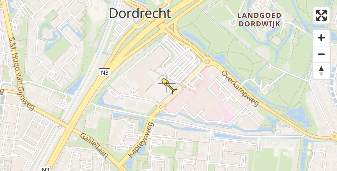 Routekaart van de vlucht: Lifeliner 2 naar Dordrecht