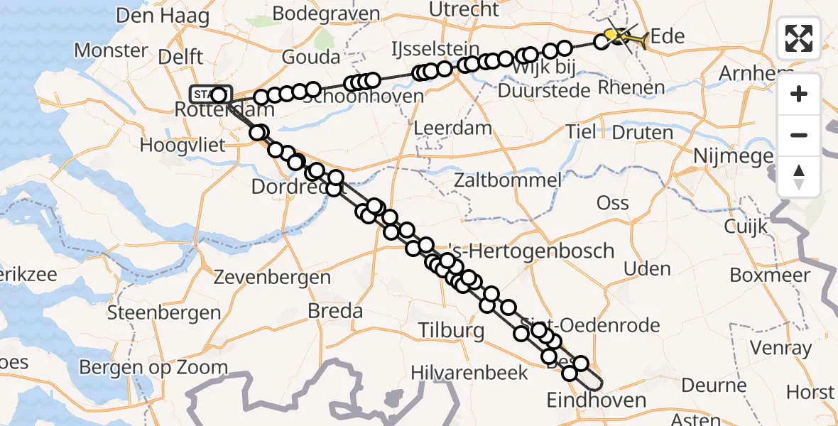 Routekaart van de vlucht: Lifeliner 2 naar Veenendaal, Ada Lovelacestraat