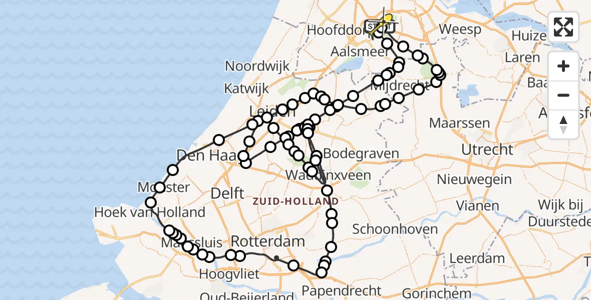 Routekaart van de vlucht: Politieheli naar Schiphol, Westerkimweg