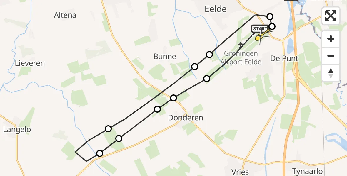 Routekaart van de vlucht: Lifeliner 4 naar Groningen Airport Eelde, Moespot