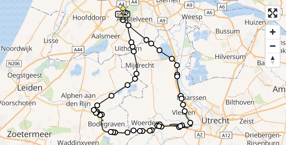 Routekaart van de vlucht: Politieheli naar Schiphol, Kemajoranstraat