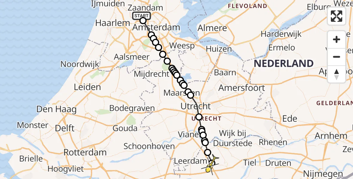 Routekaart van de vlucht: Lifeliner 1 naar Enspijk, Hornweg