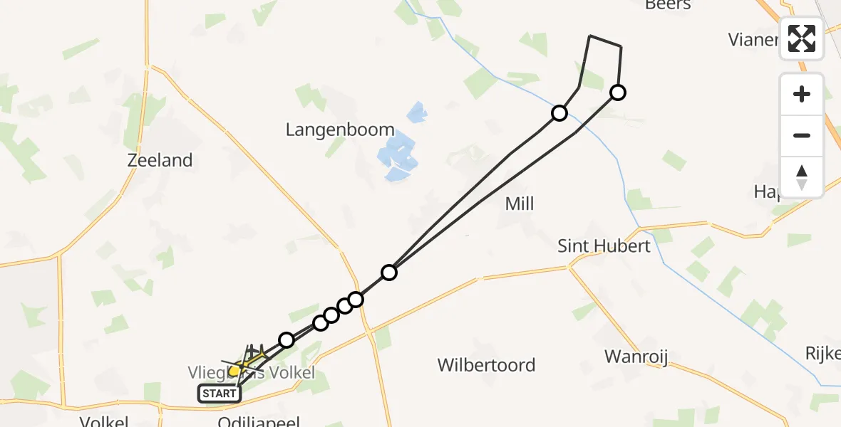 Routekaart van de vlucht: Lifeliner 3 naar Vliegbasis Volkel, Nieuwedijk