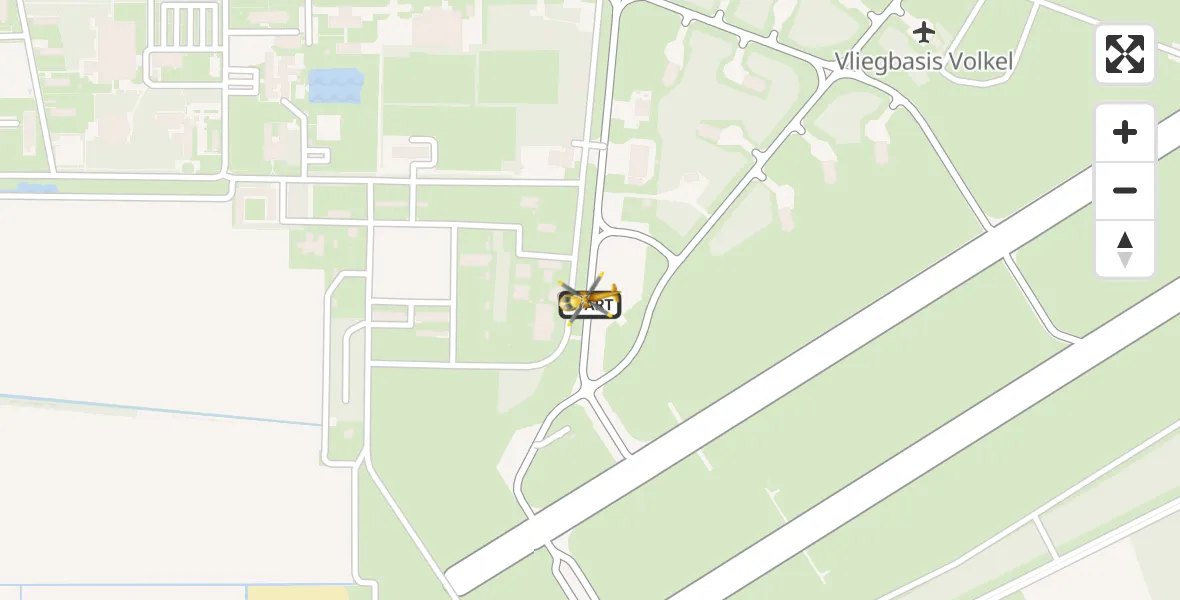 Vluchtroute Traumahelikopter Vliegbasis Volkel - Vliegbasis Volkel, 01 januari 2025, 01:26