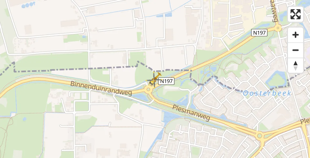 Vluchtroute Traumahelikopter Beverwijk - Beverwijk, 01 januari 2025, 03:02