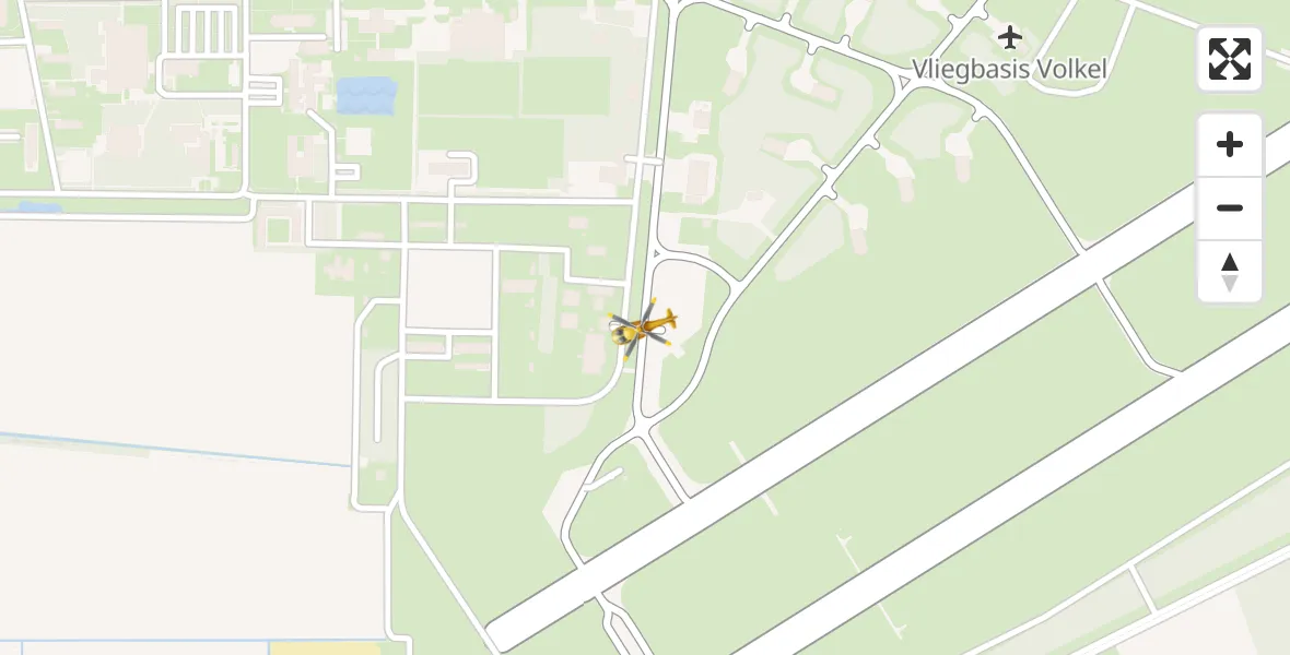 Vluchtroute Traumahelikopter Vliegbasis Volkel - Vliegbasis Volkel, 01 januari 2025, 05:30