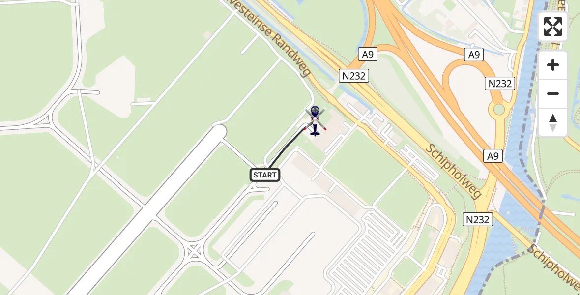 Vluchtroute Politiehelikopter Schiphol - Schiphol, 01 januari 2025, 10:00