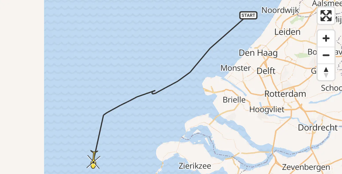 Routekaart van de vlucht: Politieheli naar 