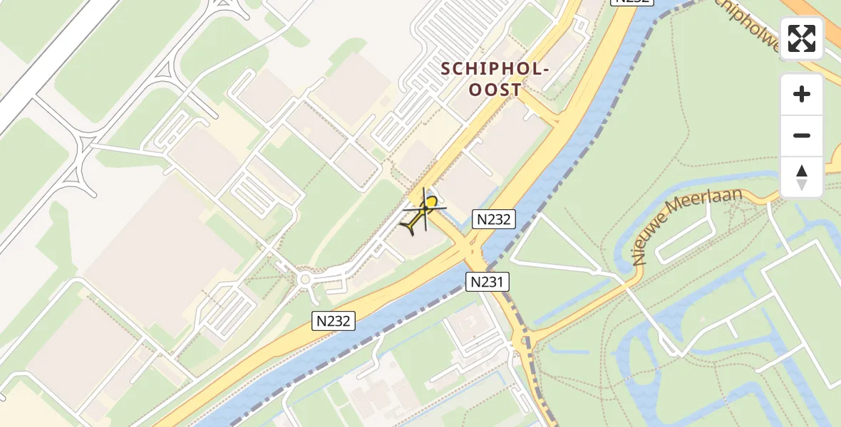 Vluchtroute Politiehelikopter van Schiphol naar Schiphol
