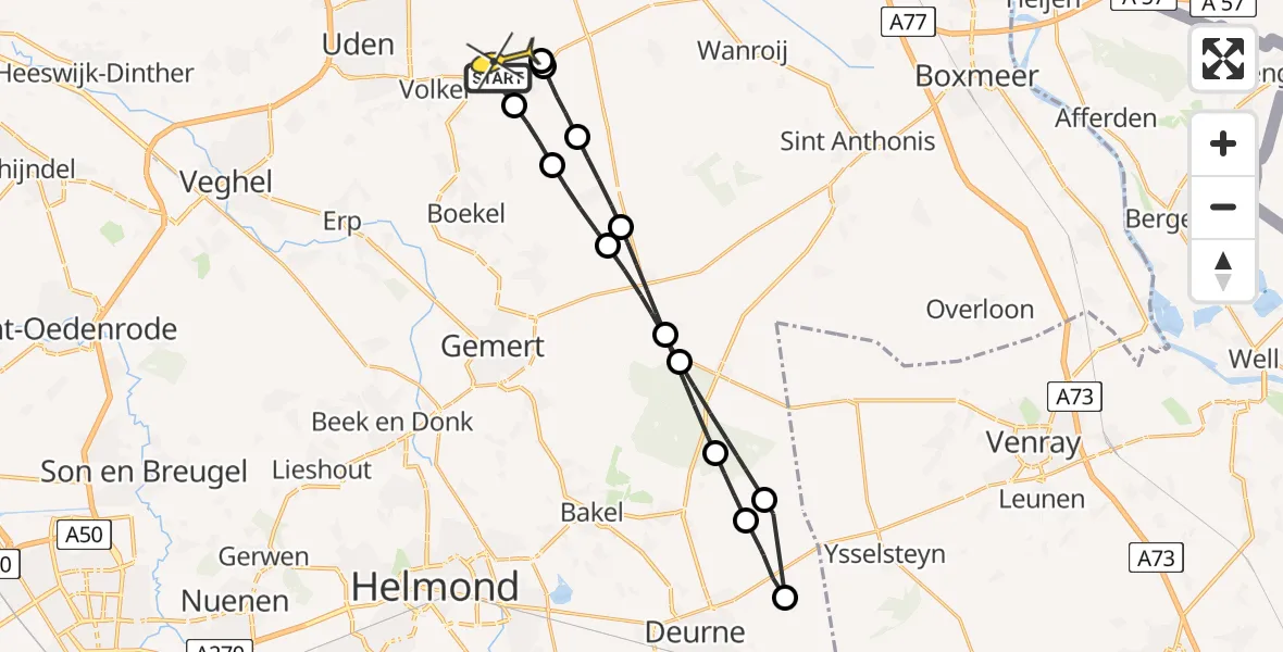 Routekaart van de vlucht: Lifeliner 3 naar Vliegbasis Volkel, Jeanny van Kuppeveltpad