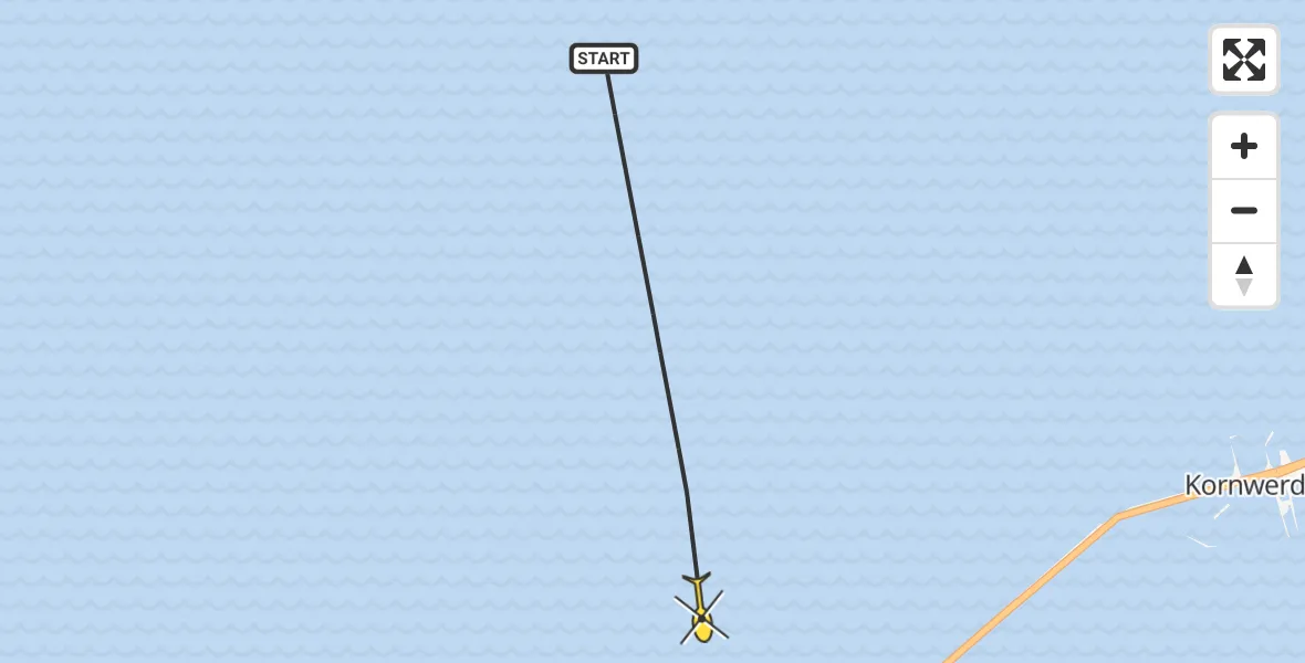 Routekaart van de vlucht: Politiehelikopter naar Harlingen