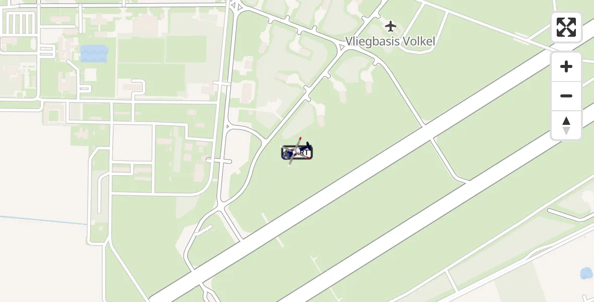 Vluchtroute Politiehelikopter van Vliegbasis Volkel naar Vliegbasis Volkel